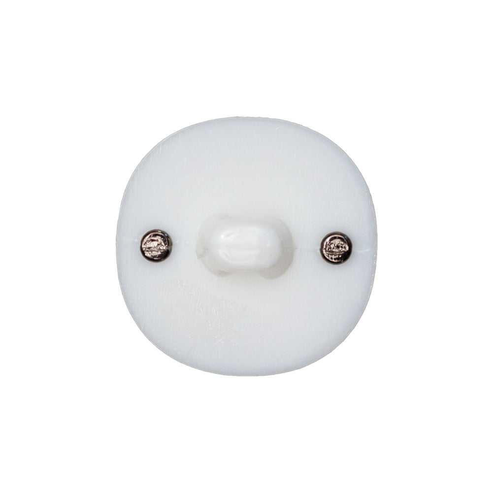 Italian White and Gunmetal 2-Piece Plastic Button - 34L/21.5mm - Joann Fabrics
