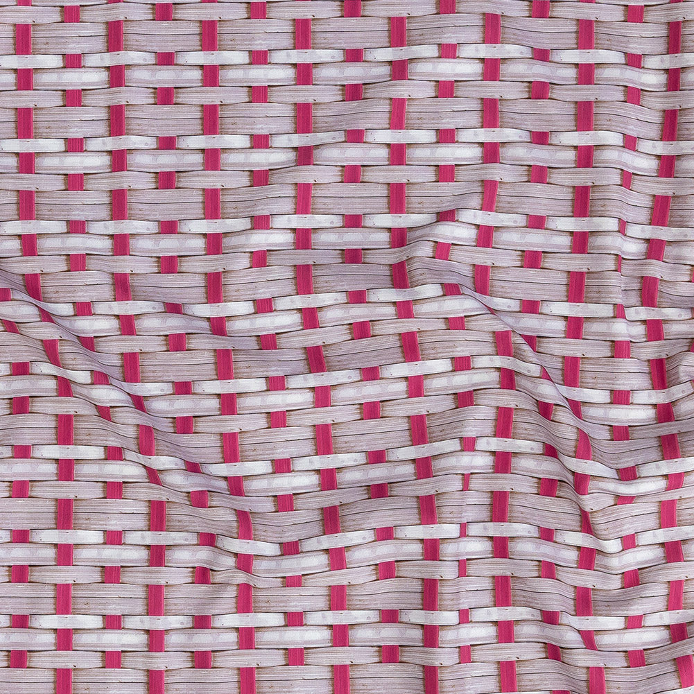 Pink and Mauve Shadows Wicker Basket Caye UV Protective Compression Swimwear Tricot with Aloe Vera Microcapsules - Joann Fabrics