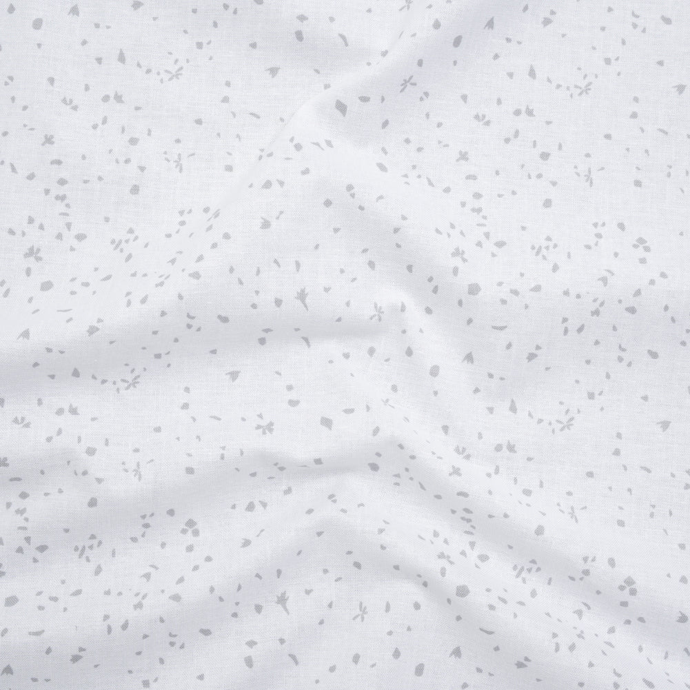 Printed Quilting Cotton by Ghazal Razavi for FIGO Studio - White and Gray Petals - Dovetail Collection - Joann Fabrics
