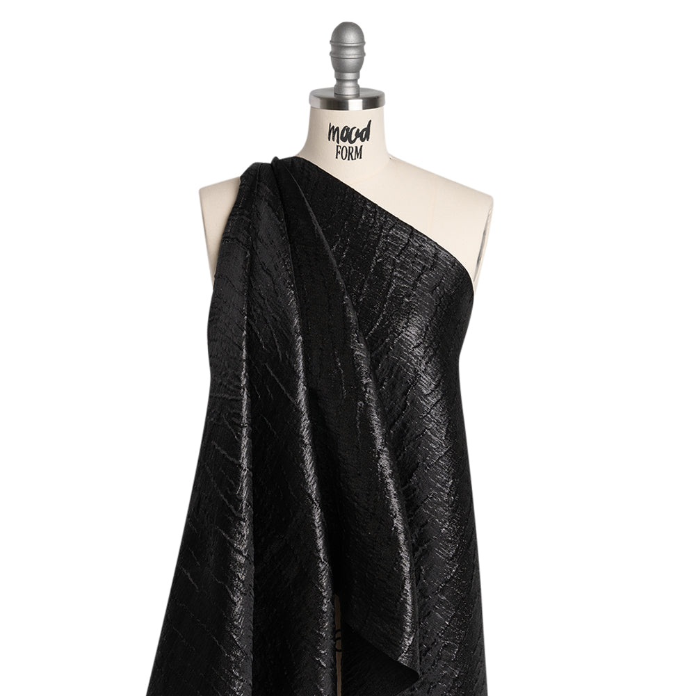 Metallic Brocade - Black Subtle Wrinkles - Kylie Collection - Joann Fabrics