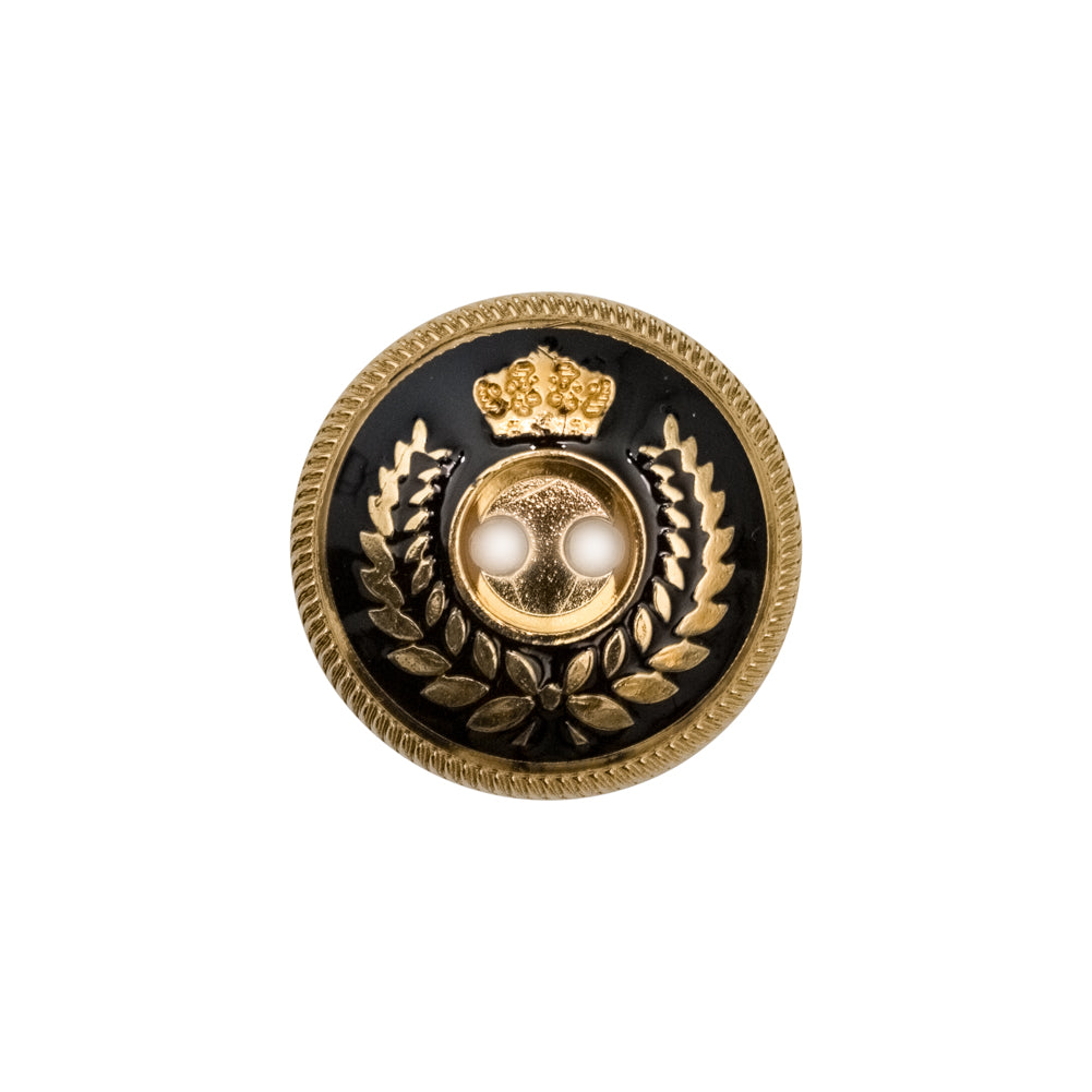 Italian Gold and Black 2-Hole Crest Button - 32L/20mm - Joann Fabrics