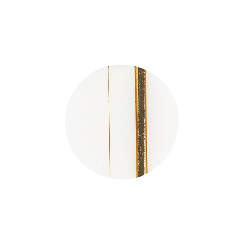 Italian Gold and White Dual Striped Plastic Shank Back Button - 32L/20mm - Joann Fabrics