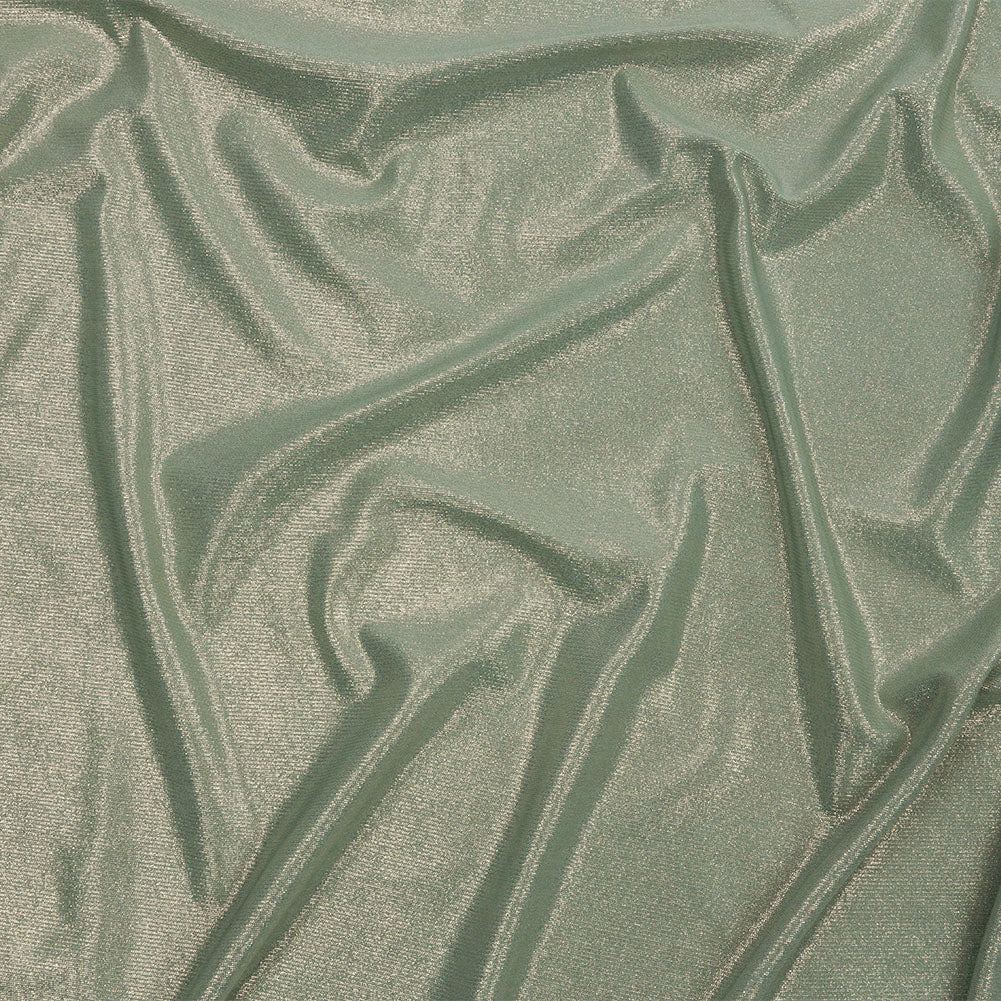 Foiled ITY Interlock Knit - Green Bay and Gold - Gaby Collection - Joann Fabrics