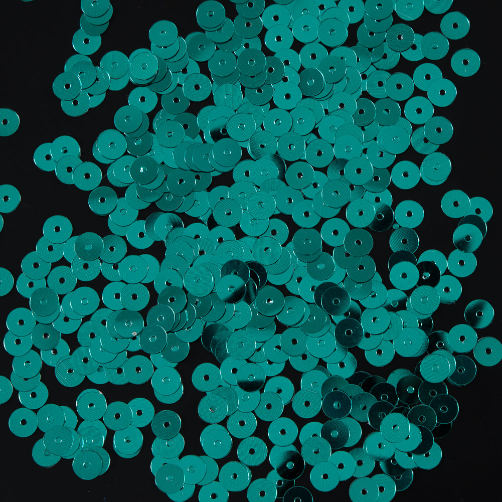 Bag of Teal Color Loose Sequins with Silver Back - 6mm - Joann Fabrics