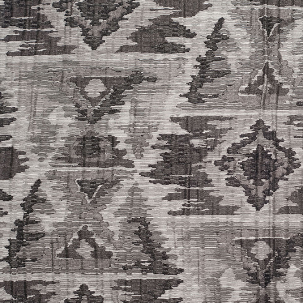 Indian Black/White Ikat-Like Geometric Poly/Cotton Brocade - Joann Fabrics