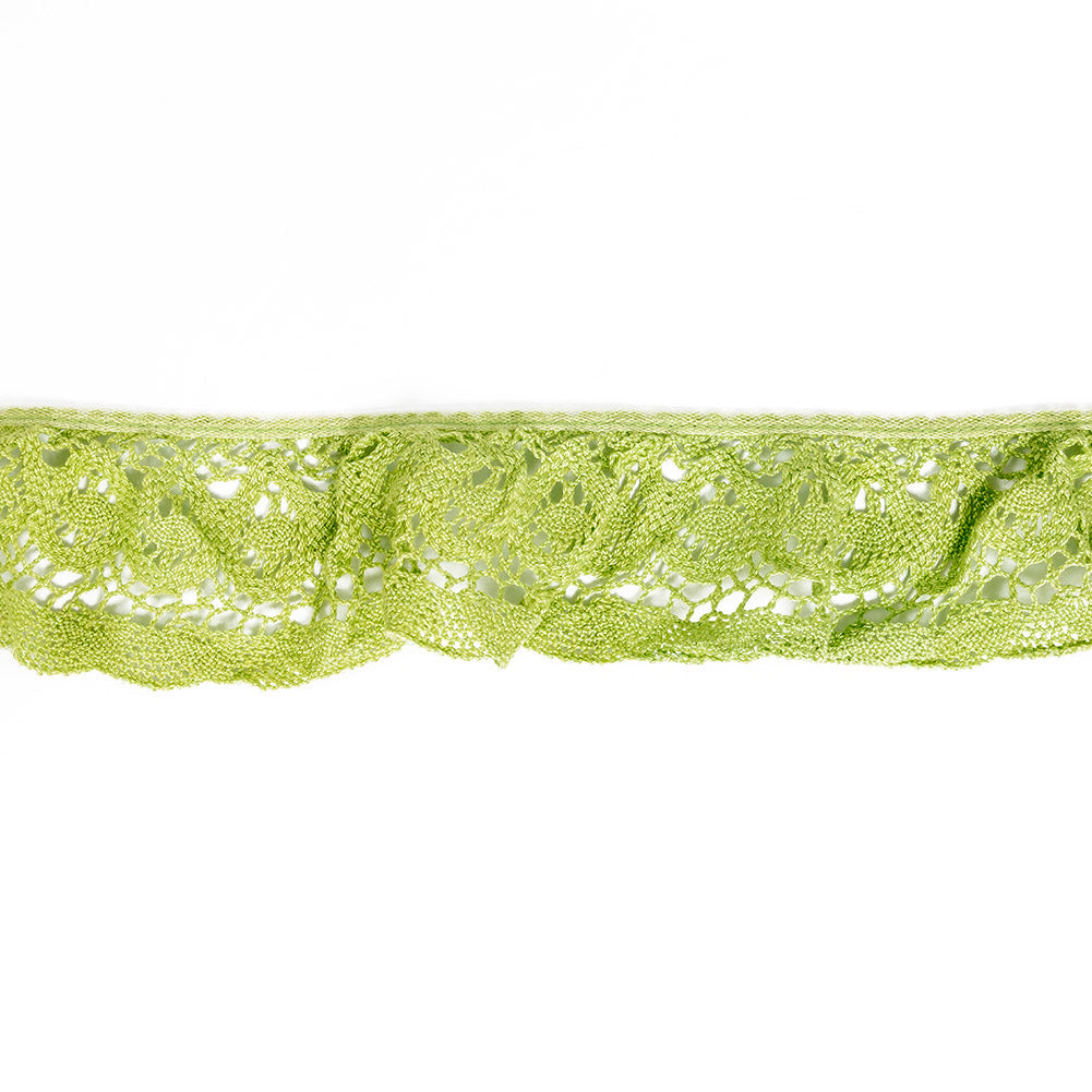 Lucky Green Floral Crocheted Trim - 2.5