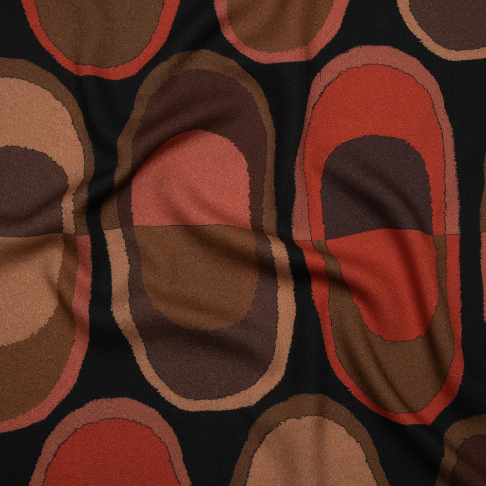 Viscose Crepe - Red, Brown and Dark Rose Lozenges - Mood Exclusive Sweet Suckers Print - Joann Fabrics