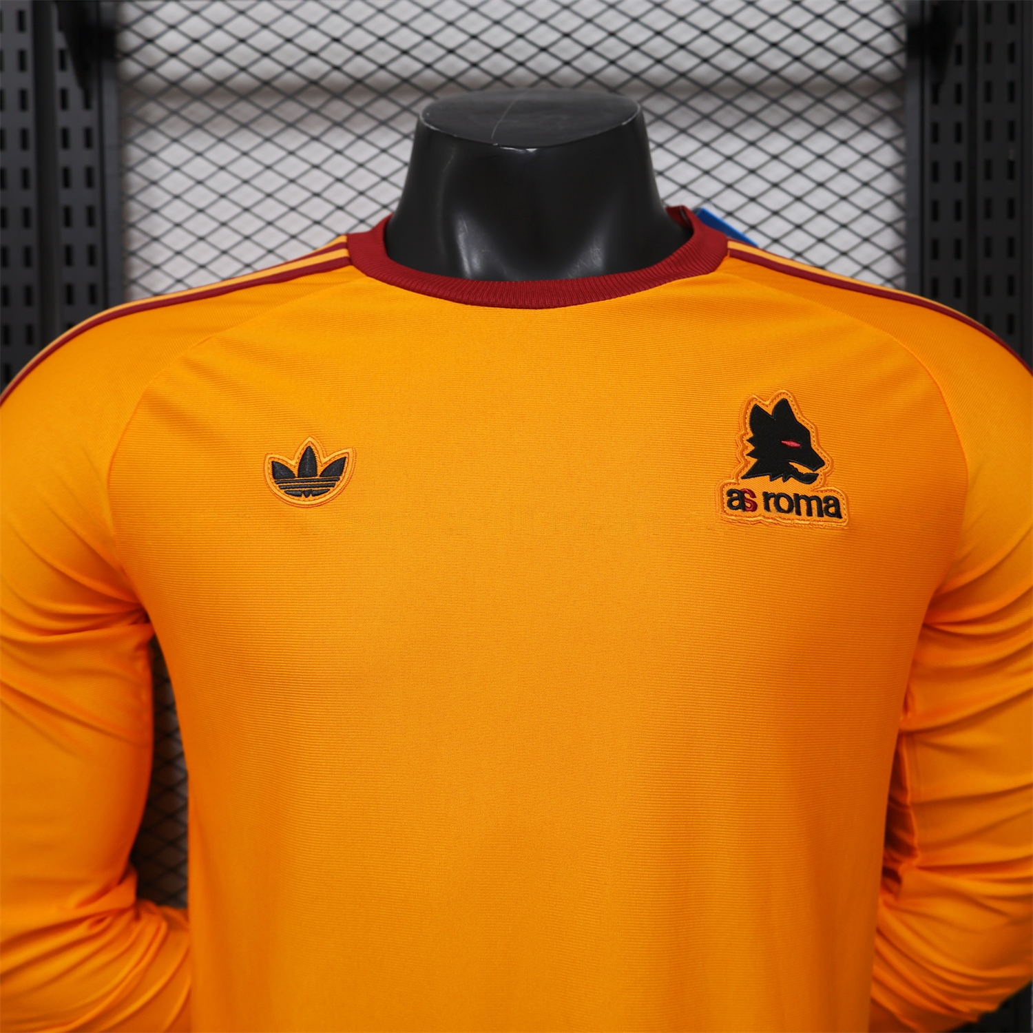 AS Roma 25-26 Retro Casual Style Orange Special Long Sleeves Jersey - Player Version - UnitedFutballJersey