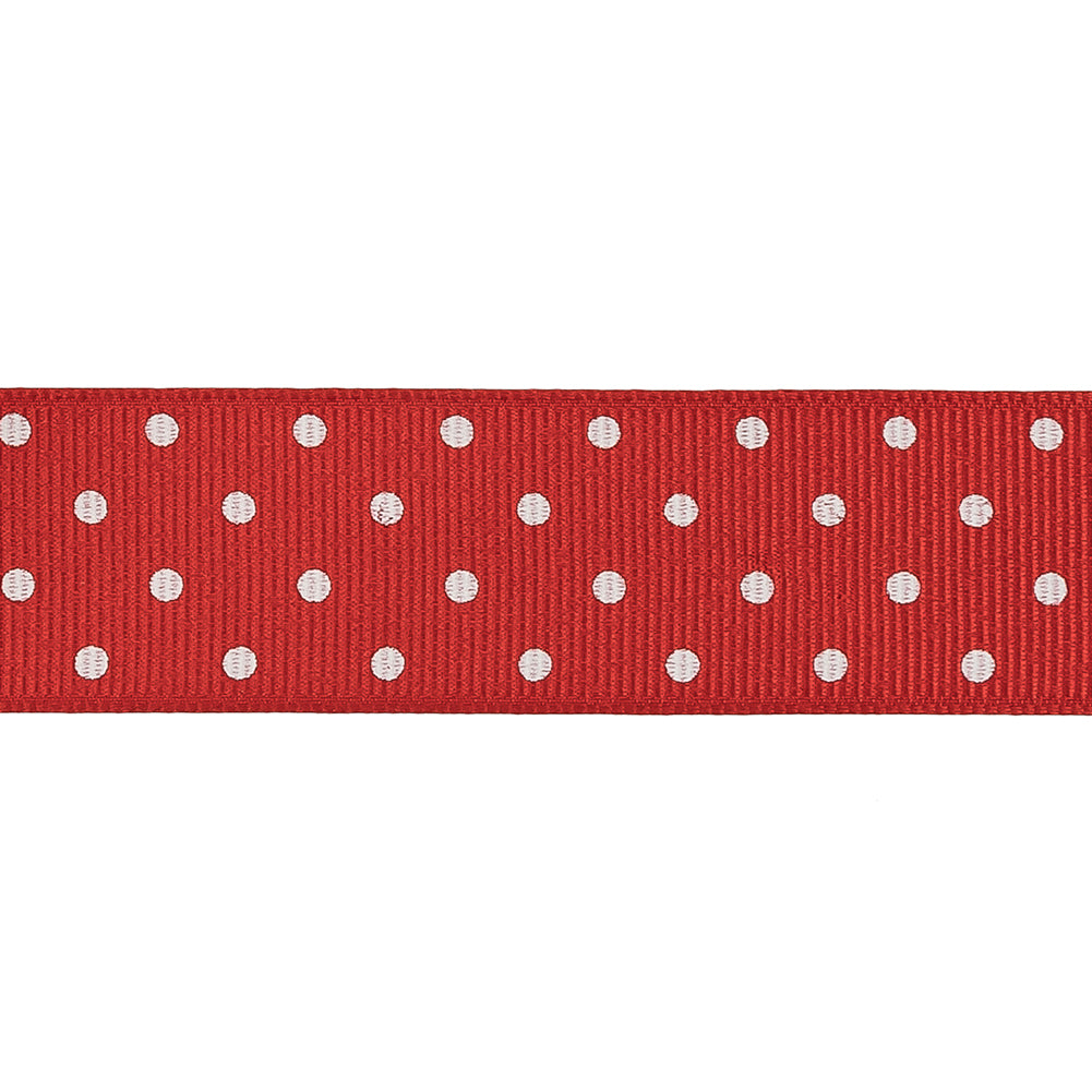 High Risk Red and White Polka Dots Grosgrain Ribbon - 1