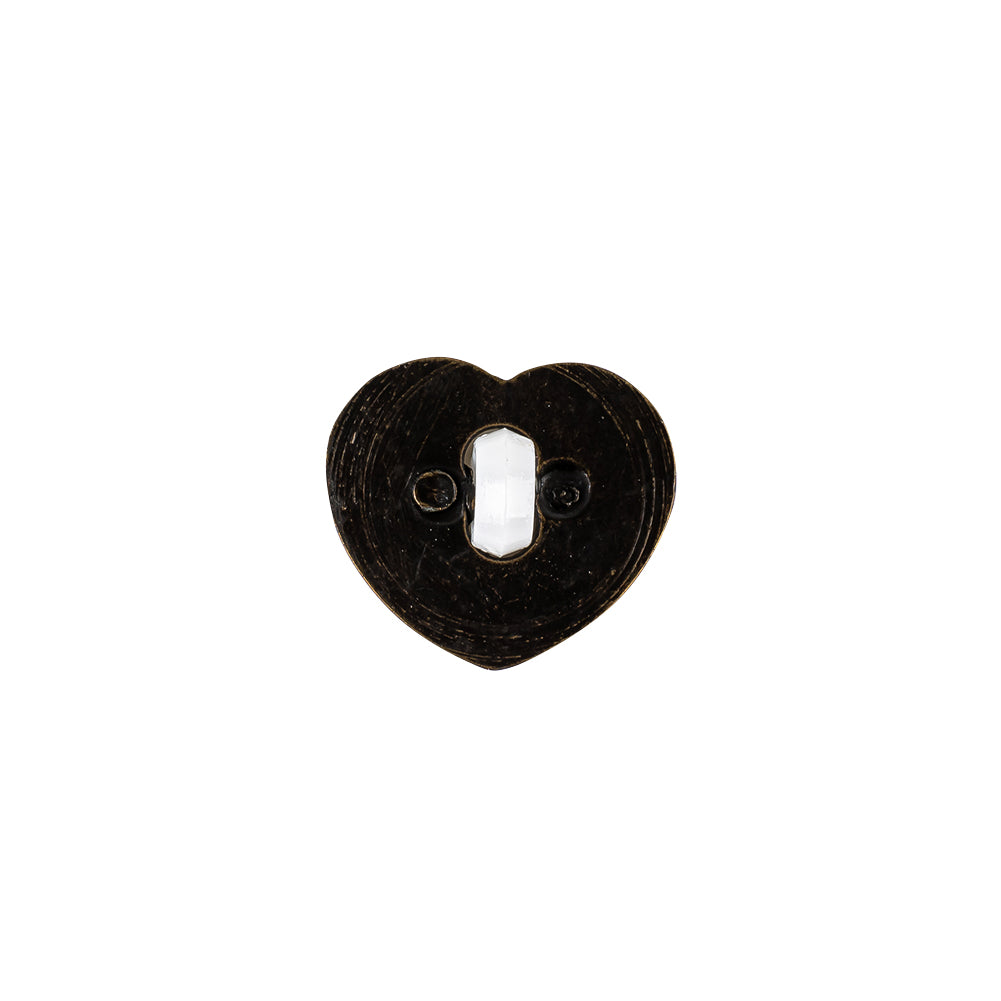Italian White and Bronze Faceted Heart Shaped Shank Back Button - 22L/14mm - Joann Fabrics