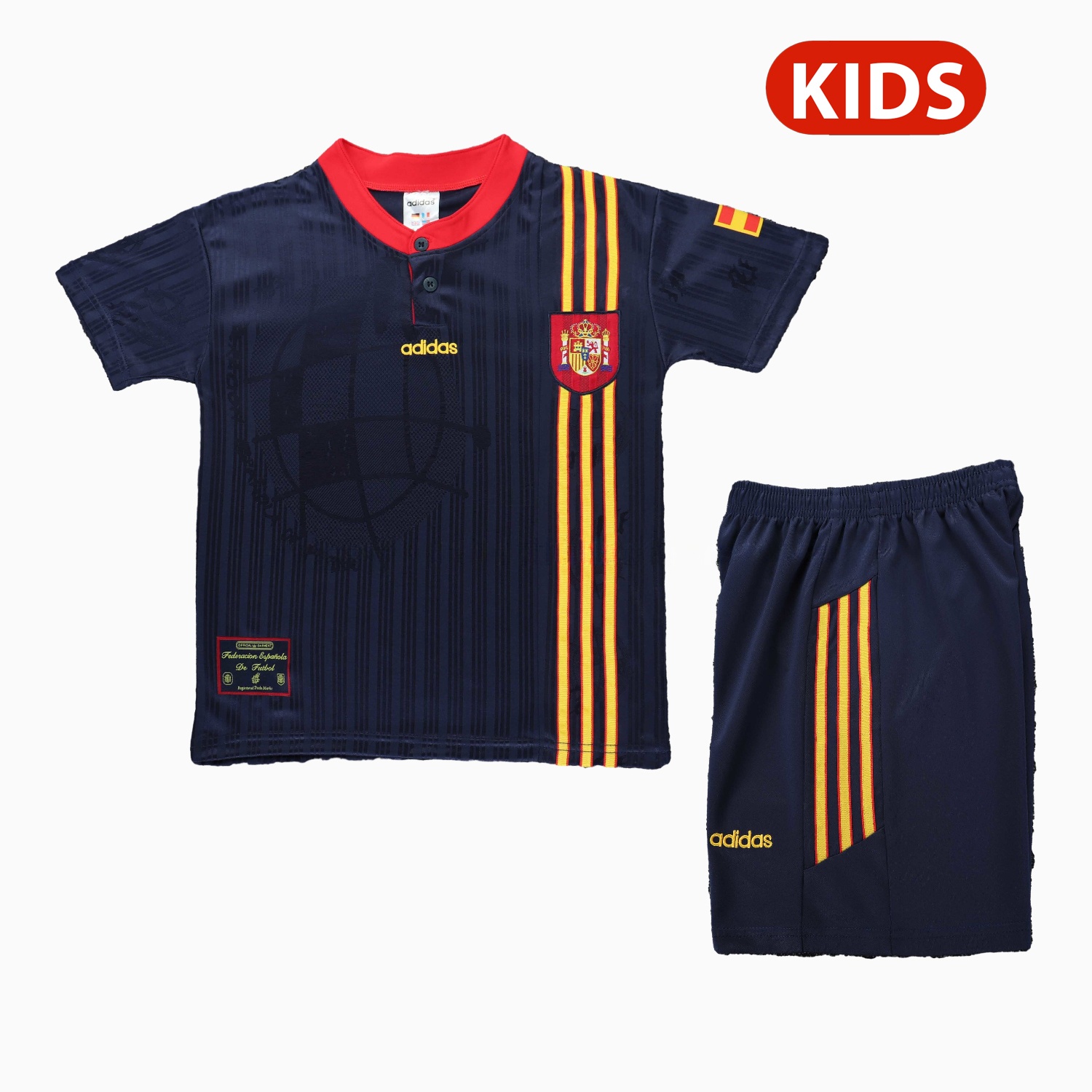 Retro Spain 1996 Away Kids Kit - UnitedFutballJersey