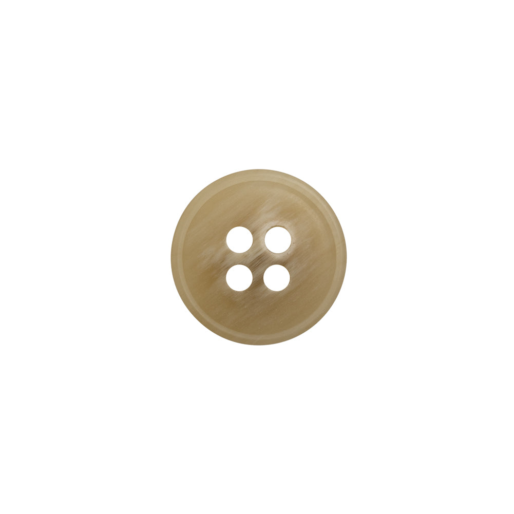 Plastic 4-Hole Button - 20L/12.5mm - Beige and White Striated - Made in Italy - Joann Fabrics