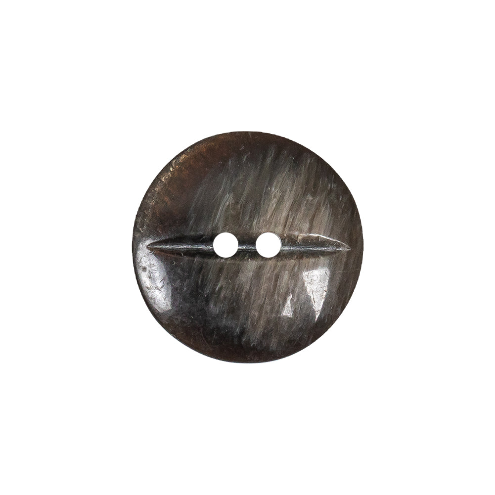 Gray Brown Streaked Low Convex 2-Hole Plastic Button with Needle Channel - 32L/20mm - Joann Fabrics