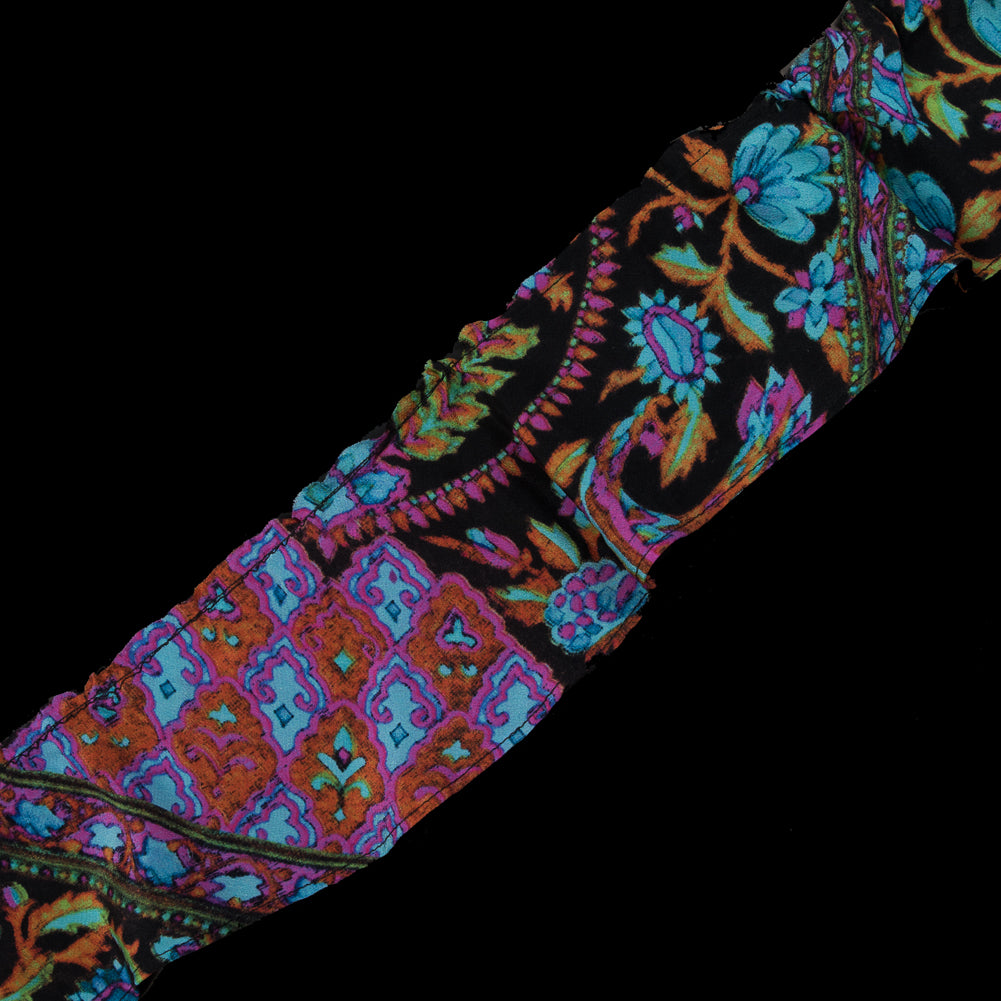 Floral Printed Gathered Silk Trim - 4