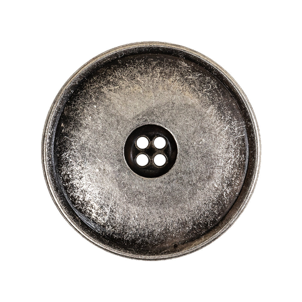 Weathered Silver Narrow Rim Low Convex 4-Hole Metal Button - 44L/28mm - Joann Fabrics