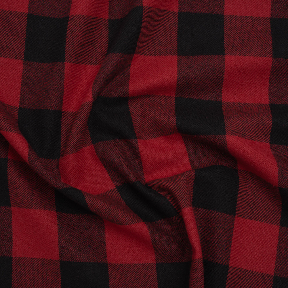 Brushed Cotton Twill - Red and Black Buffalo Check - Deadstock - Joann Fabrics