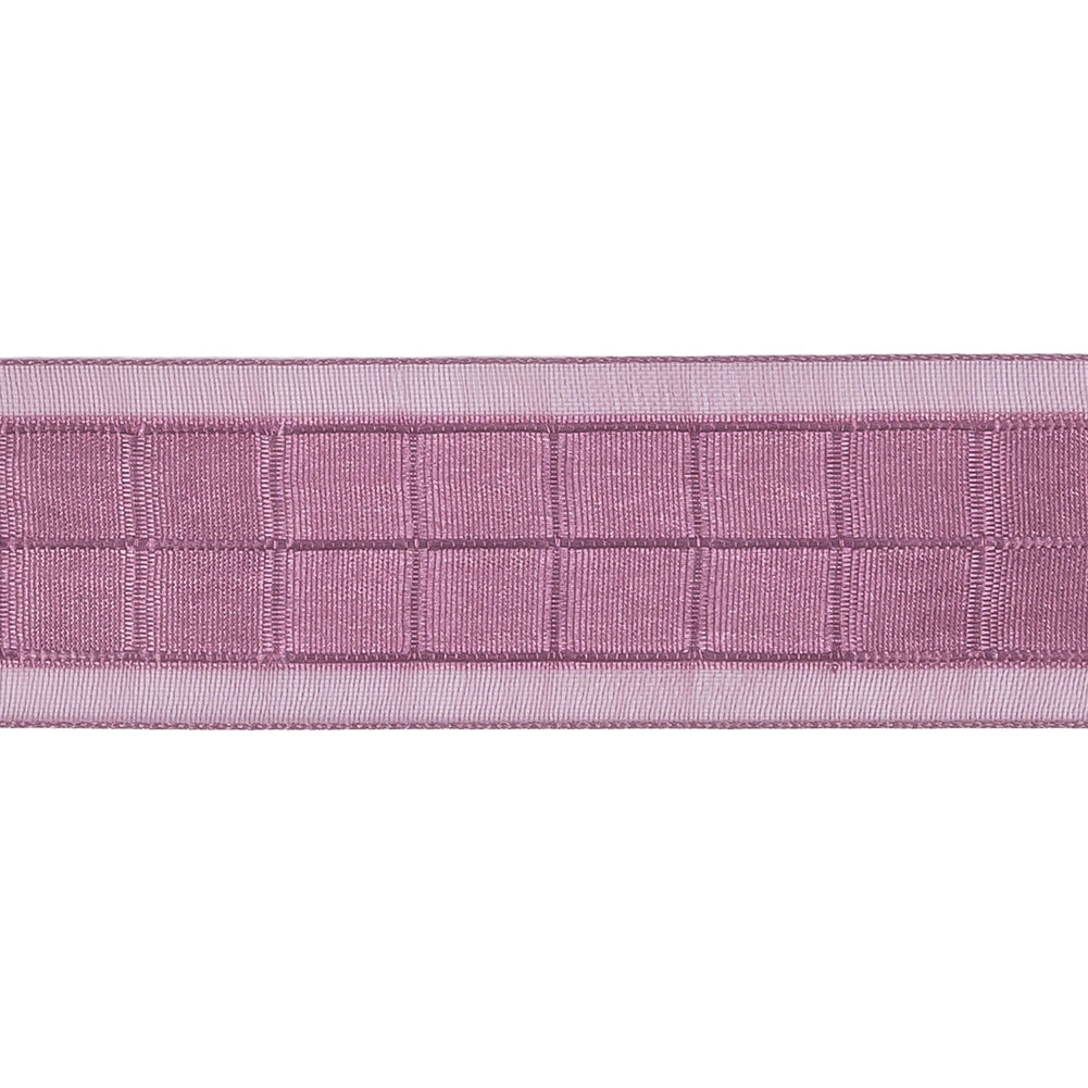 Amaranth Squares and Sheer Borders Ribbon - 1