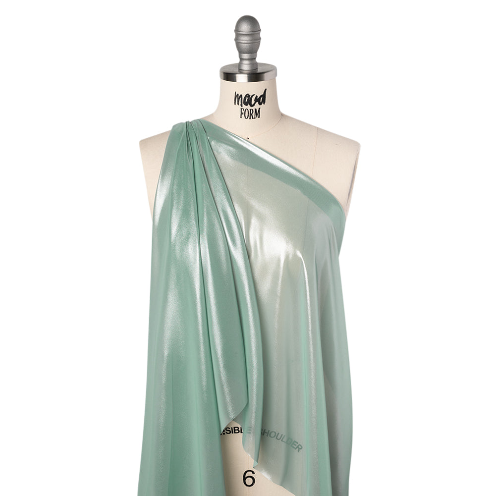 Liquid Sheen Metallic Polyester Chiffon - Silver on Aqua - Liquid Sheen Chiffon Collection - Joann Fabrics
