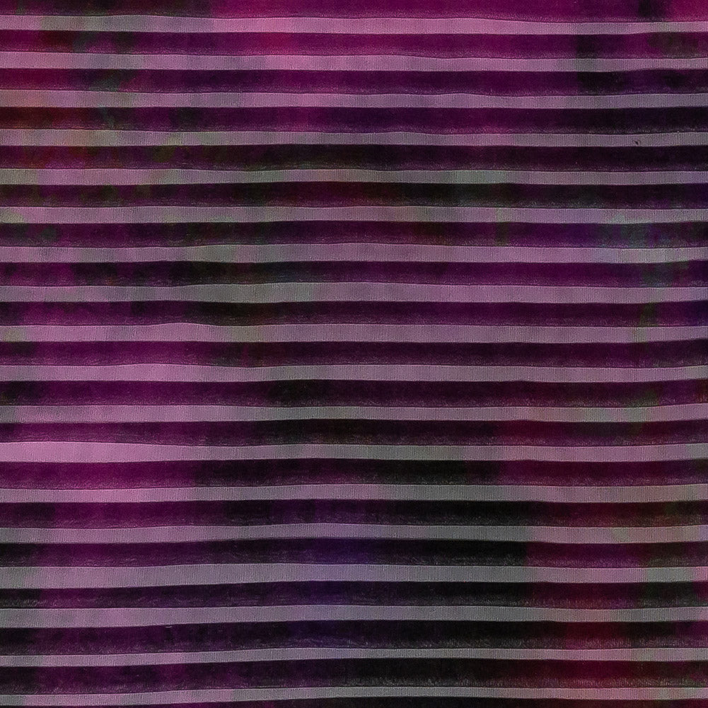 Accordion Pleated Organdy - Vivid Viola and Black Abstract - Joann Fabrics