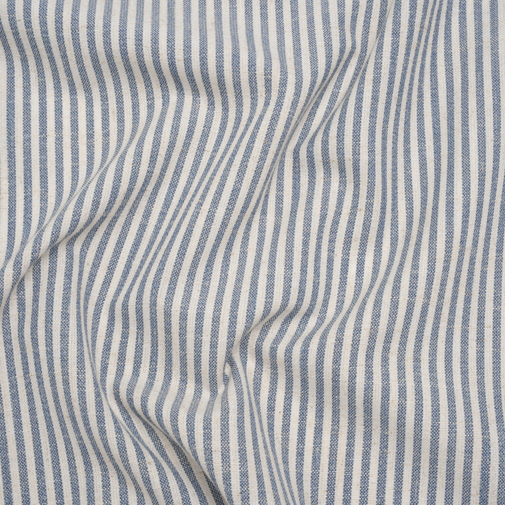 Recycled Polyester Blend Woven - Navy Candy Stripes - British Imported - Joann Fabrics