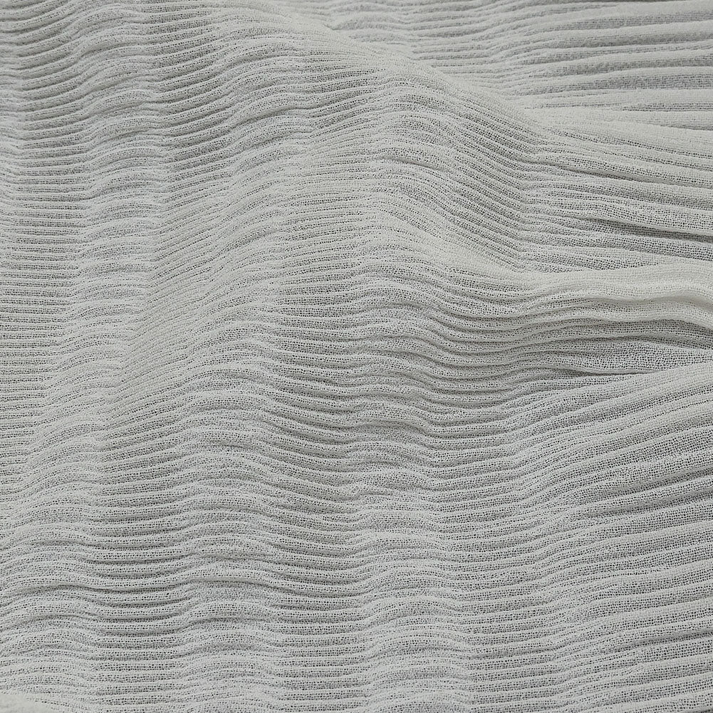 The Row Italian White Pleated Stripes Polyester Chiffon - Joann Fabrics