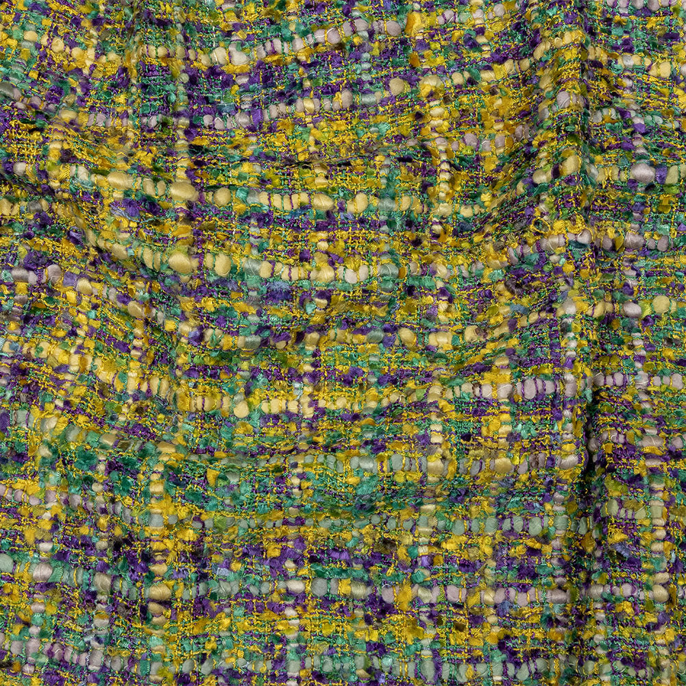 Viscose and Acrylic Chenille Tweed - Yellow, Dried Moss and Purple - Newcastle Collection - Joann Fabrics