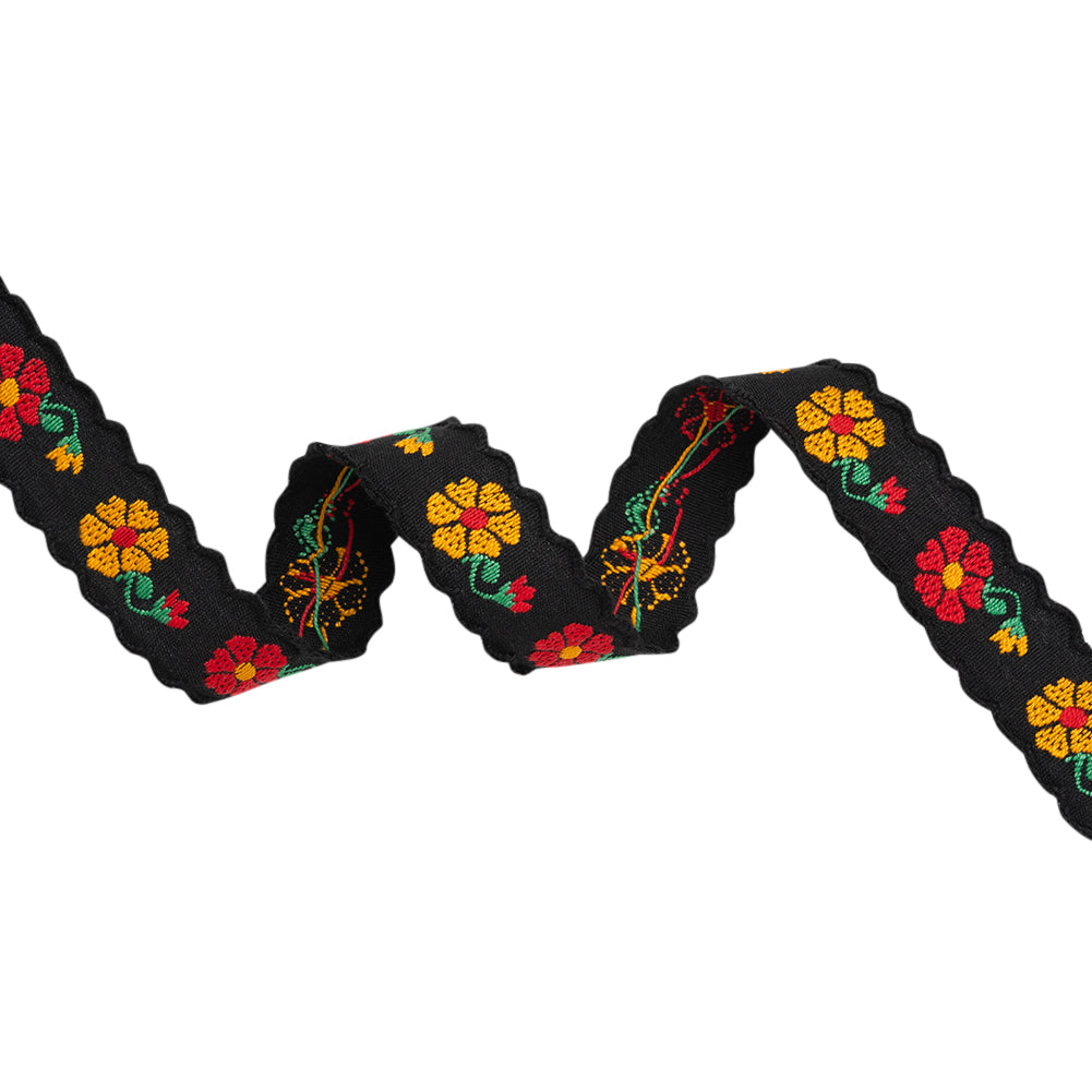 Jacquard Ribbon with Scalloped Edges - 1.125