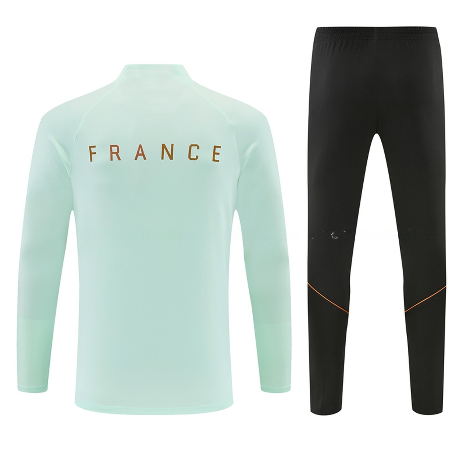 France 2026 Kids Long Sleeve Training Set - Light Green Top & Black Pants - UnitedFutballJersey