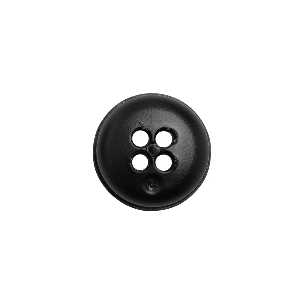 Plastic 4 Hole Button - Ribbed Black Bowl Shaped - 24L/15mm - Joann Fabrics
