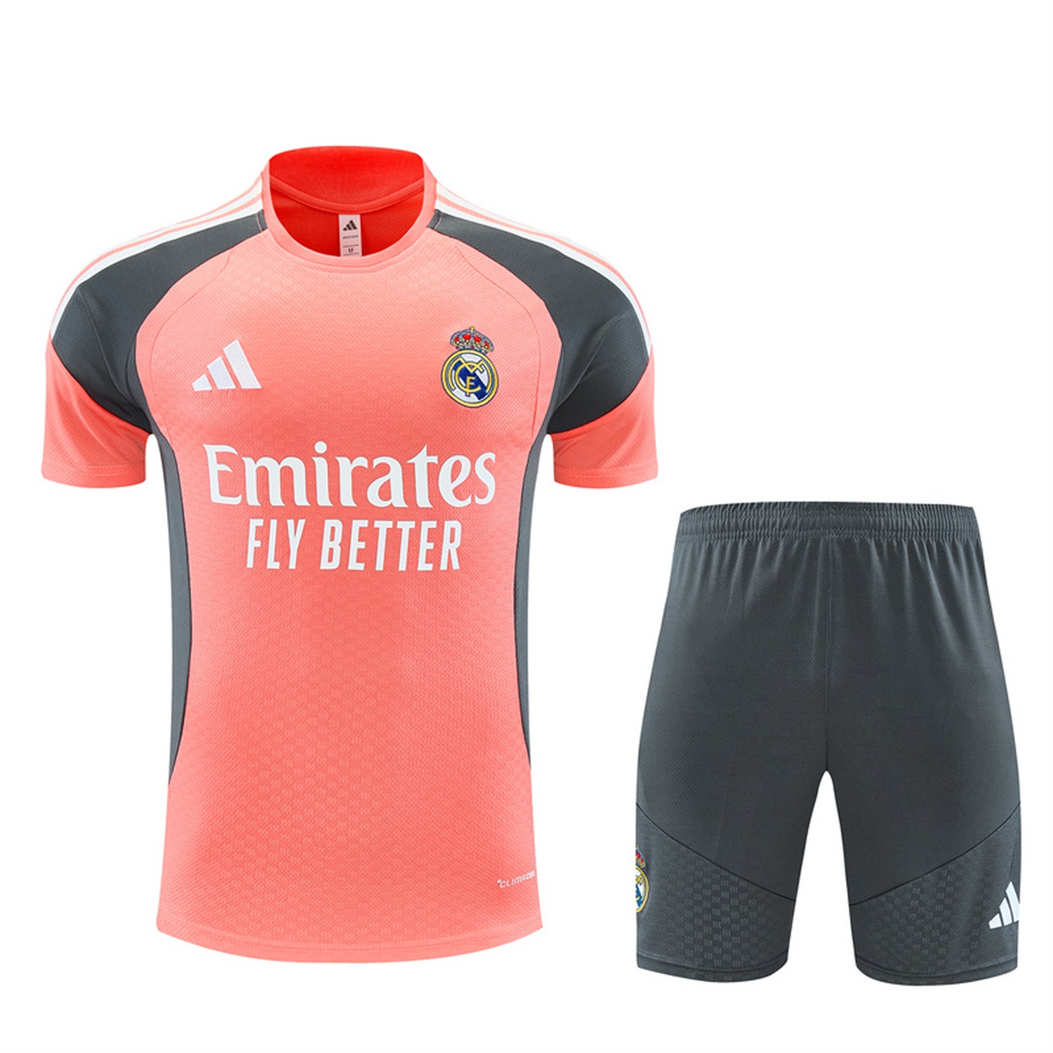 Real Madrid 26-27 Short-Sleeve Training Set - Pink Top & Deep Grey Shorts - UnitedFutballJersey