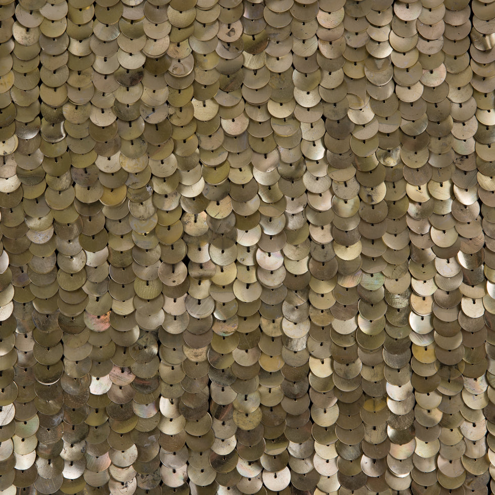Phillip Lim Gold Large Circle Sequins on Black Georgette - Joann Fabrics