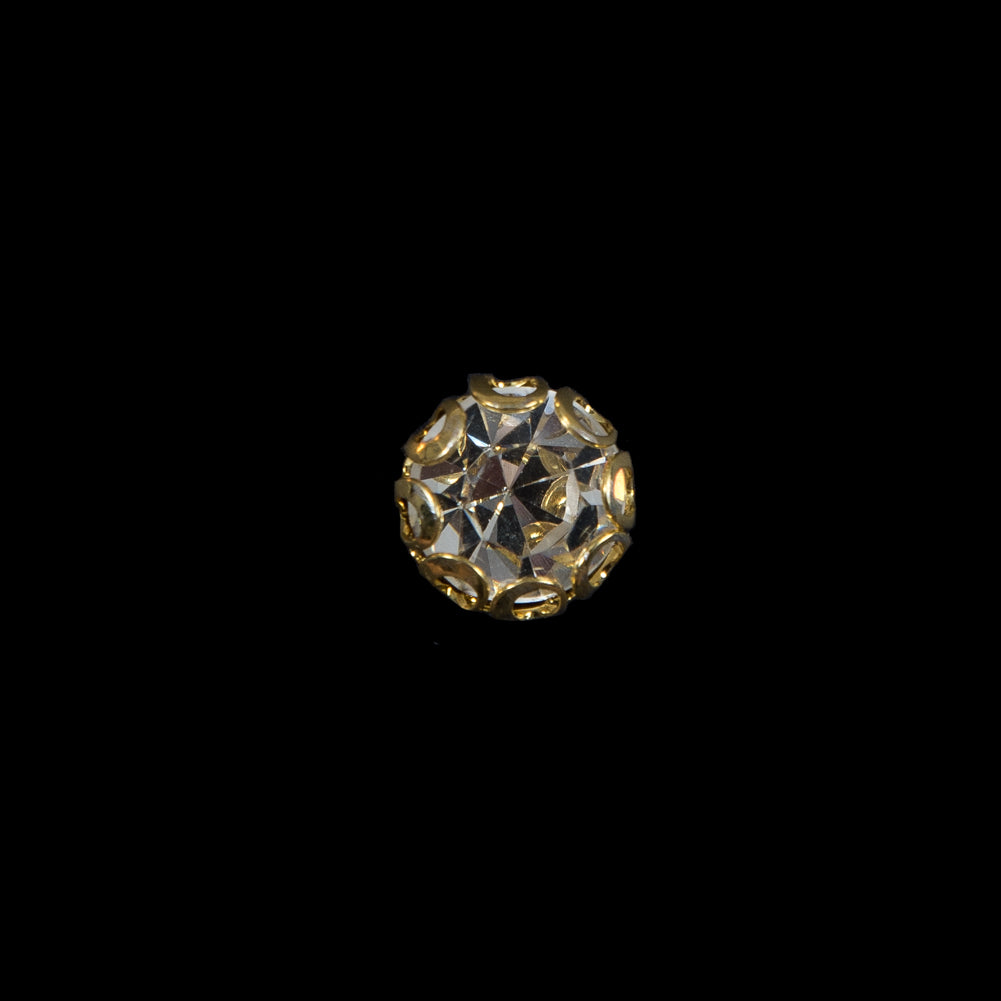 Crystal Rhinestone and Gold Metal Czech Button - 14L/9mm - Joann Fabrics