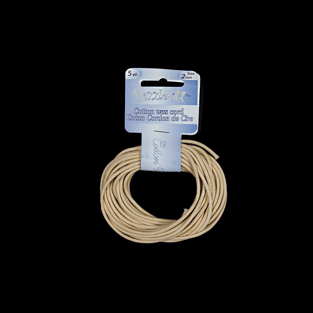 Dazzle-It Natural Cotton Wax Cord - 2mm - Joann Fabrics