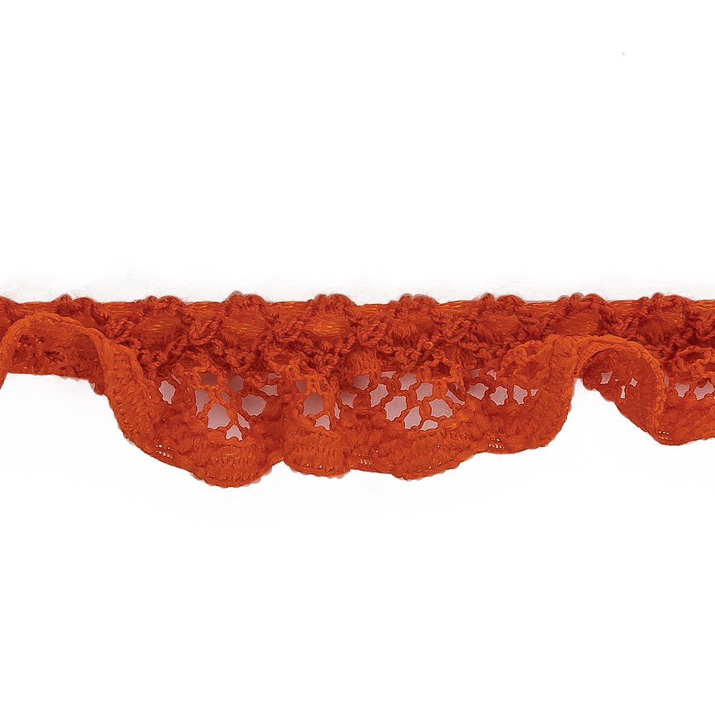 Crisp Orange Criss Cross Crochet Trimming - 0.625