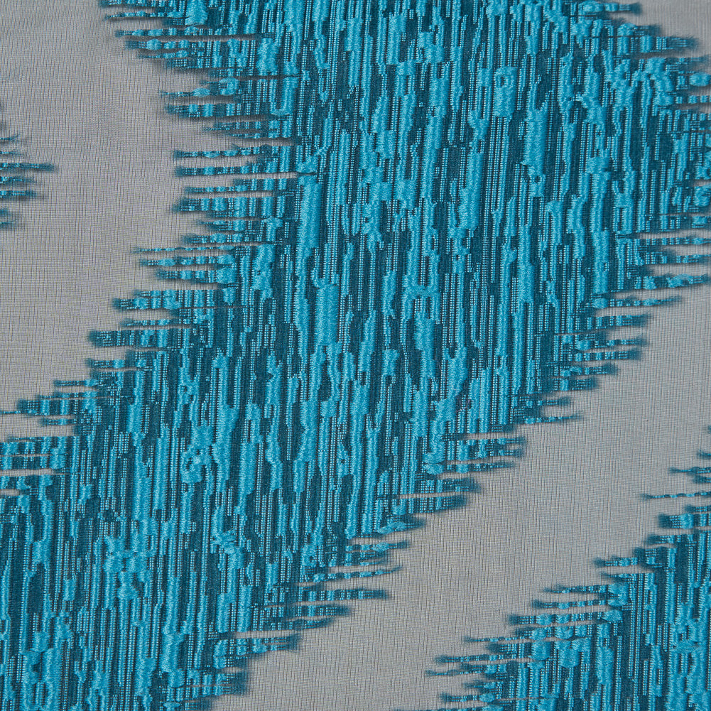 Organza Burnout Jacquard - Blue Chevron - Joann Fabrics