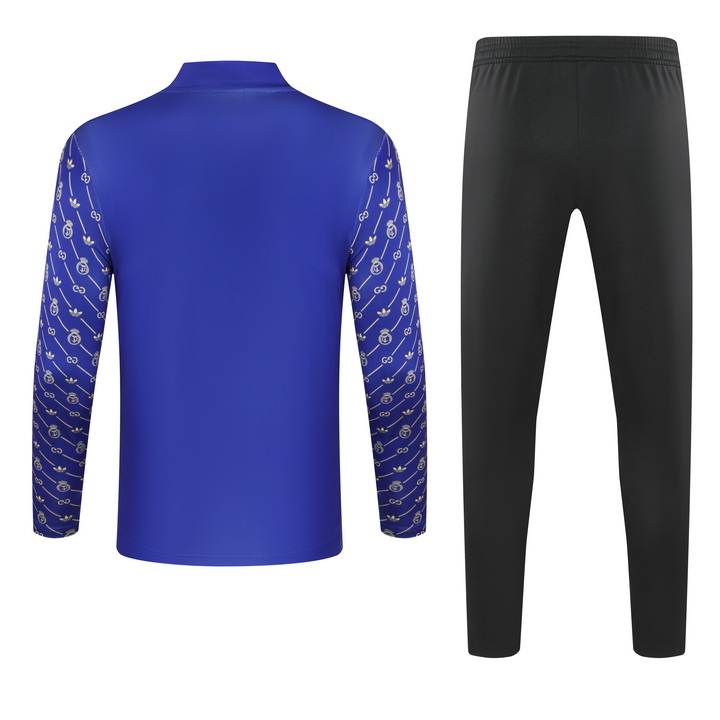 2024/2025 Real Madrid Royal Purple joint model Half-Pull Training Suit Football Shirt 1:1 Thai Quality Set