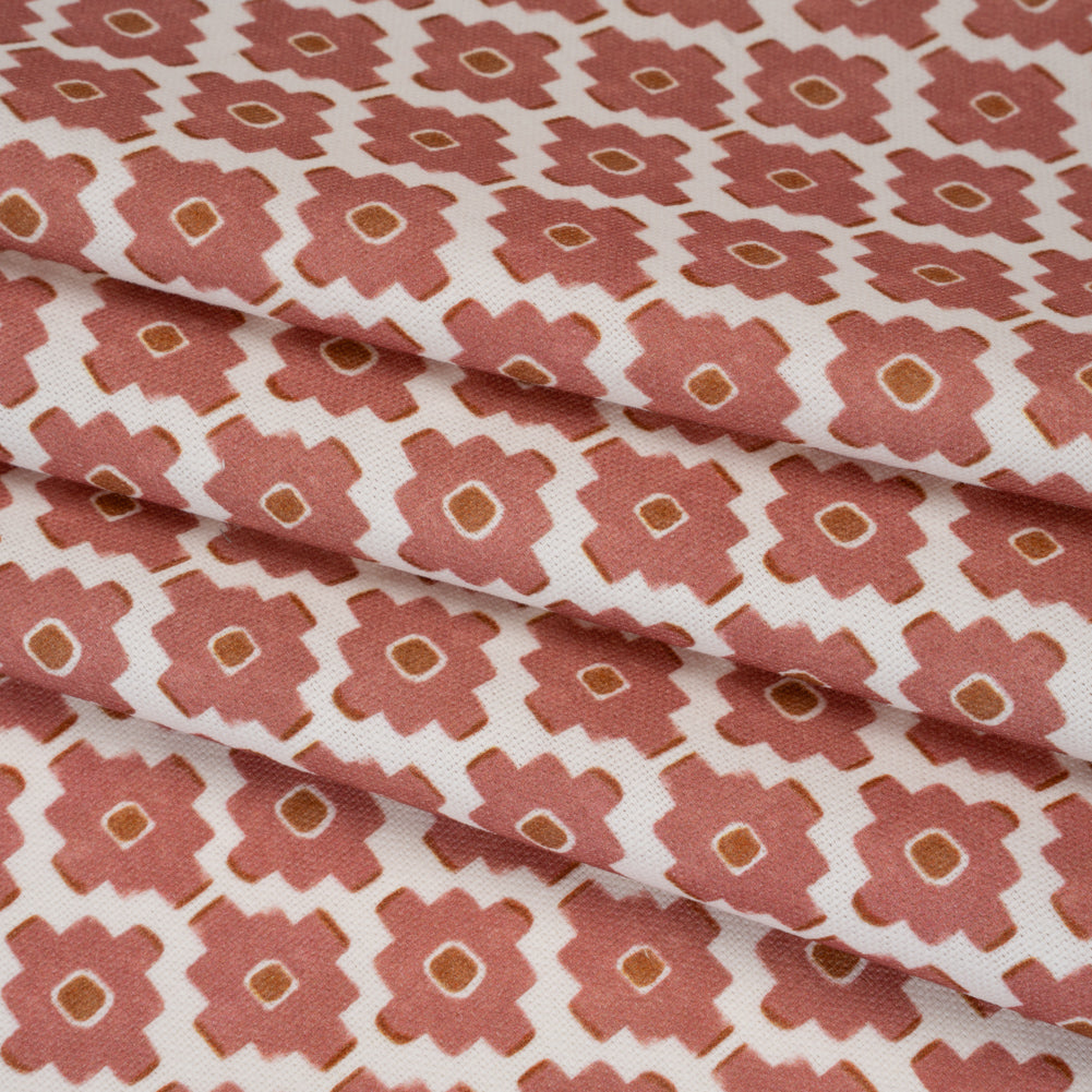 Brushed Cotton and Linen Canvas Print - Berry Small Geometric Diamonds - British Imported - Joann Fabrics
