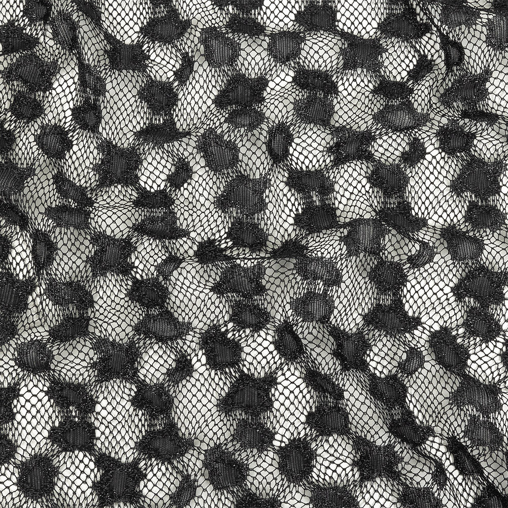 Metallic Black on Black Abstract Cheetah Spots Netting - Joann Fabrics