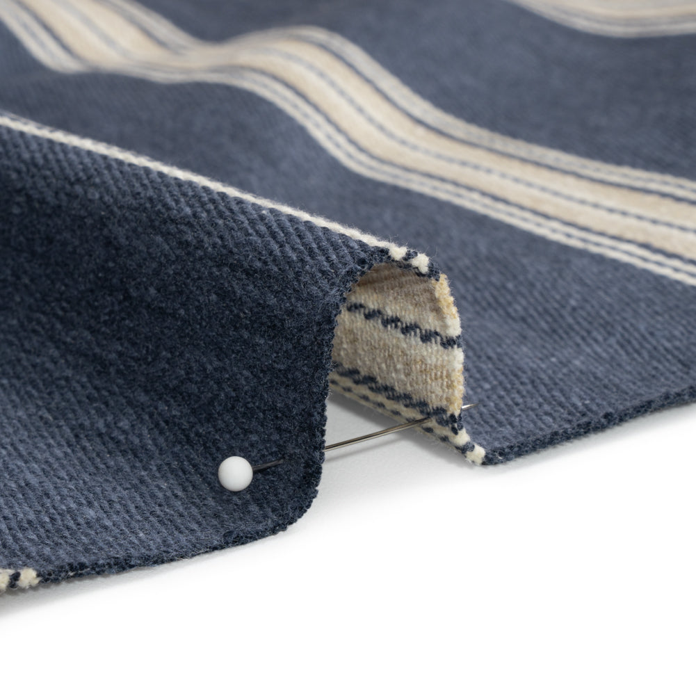 Cotton and Polyester Drapery Twill - Indigo Striped - British Imported - Joann Fabrics
