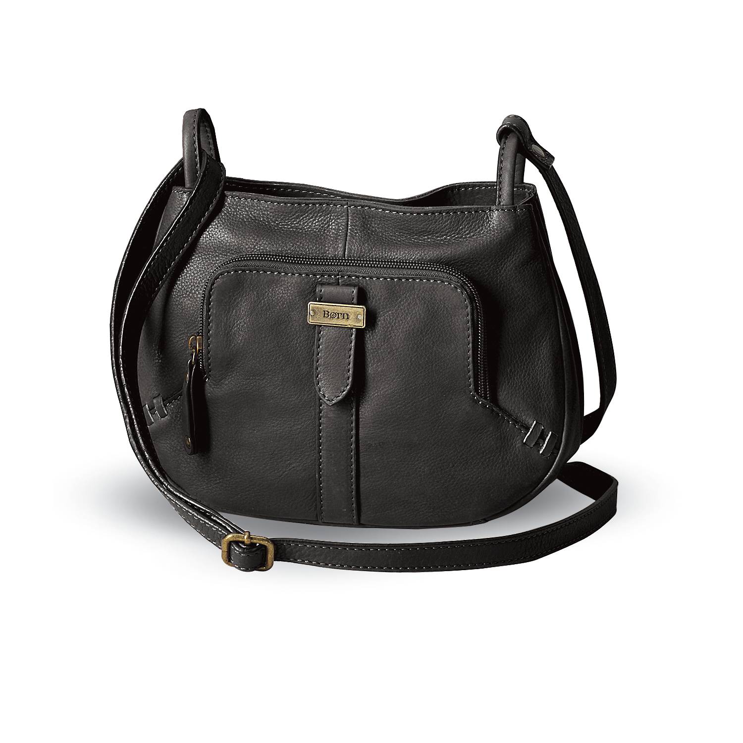 Born® Multi-Compartment Leather Crossbody Bag, Zip Top, Front Pocket - Northstyle Catalog