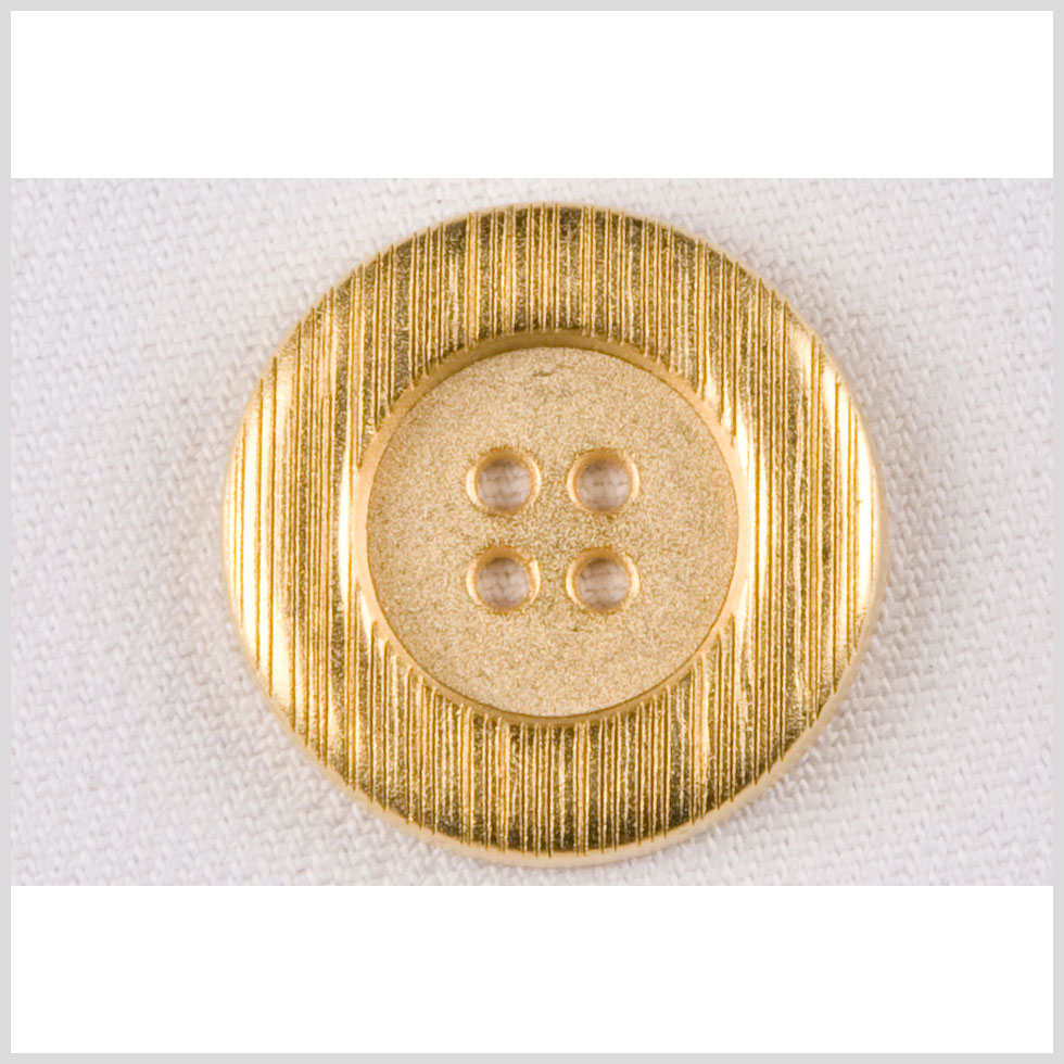 Metal 4-Hole Button - 44L/28mm - Gold Rolled Rim with Engraved Lines - Joann Fabrics