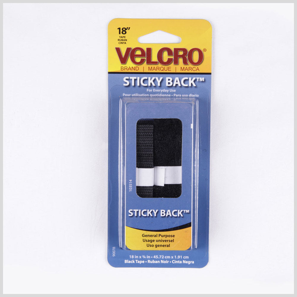 VELCRO&reg; Black Sticky Back Fastener - 18