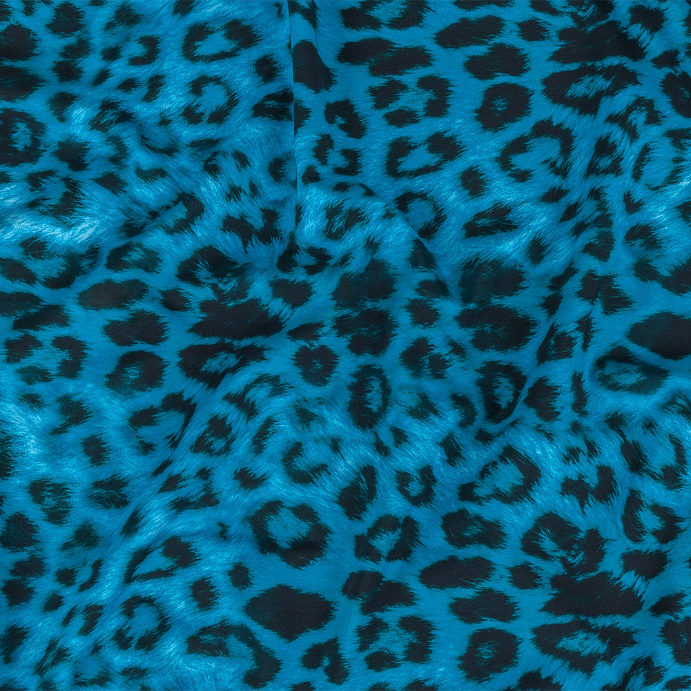 Compression Swimwear Tricot, UV Protective with Aloe Vera Microcapsules - Blue Cheetah Spots - Caye Collection - Joann Fabrics
