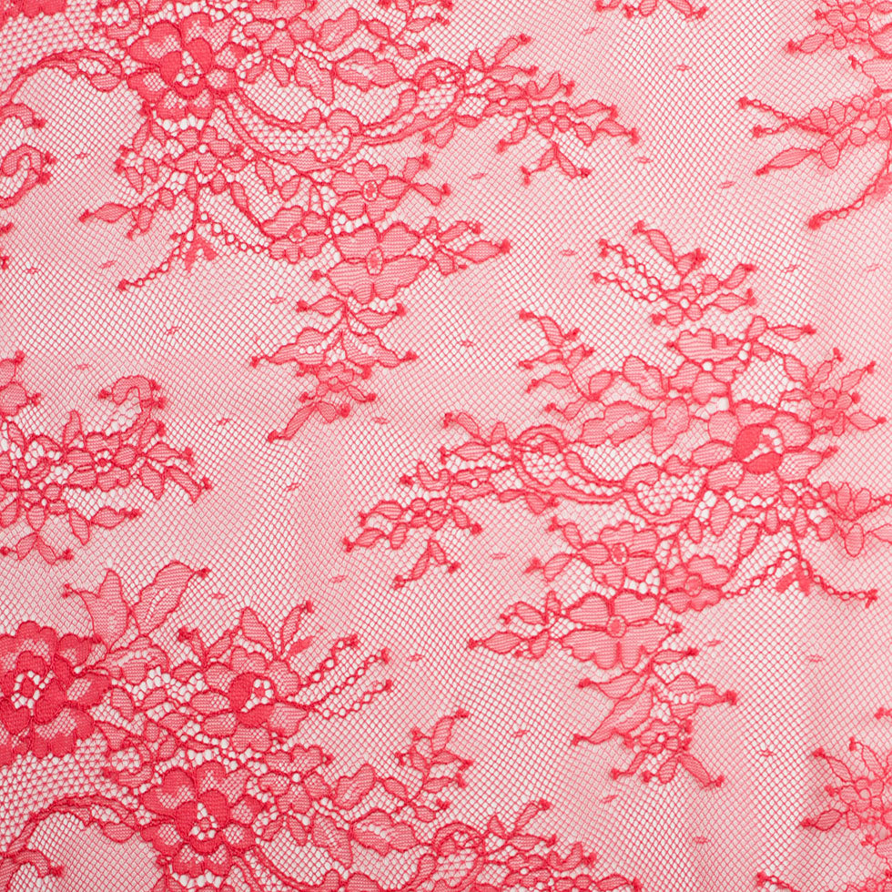 Re-Embroidered Lace with Scalloped Edge - Red Floral - Joann Fabrics