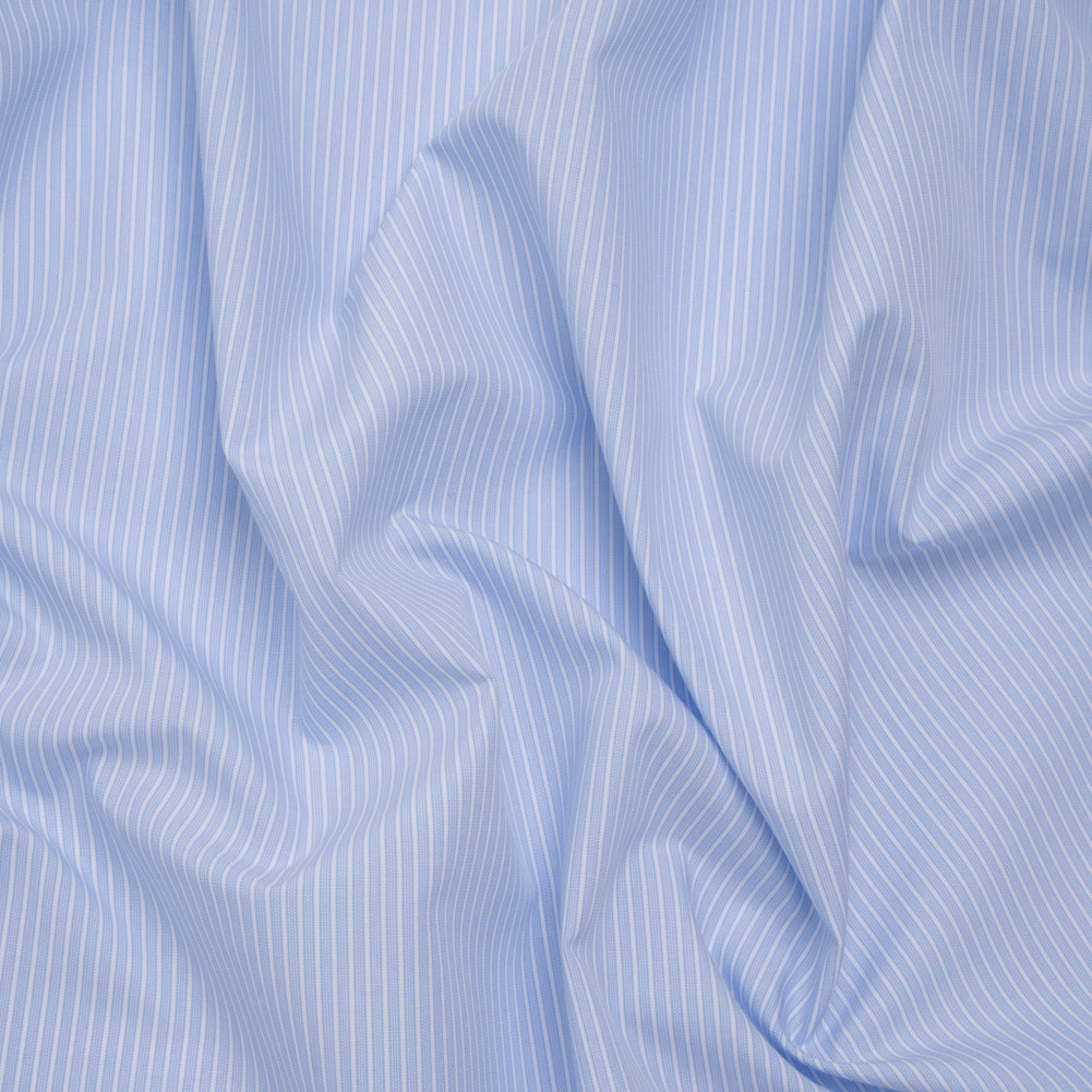 Cotton Poplin Shirting - Sky Blue and White Stripes - Deadstock - Joann Fabrics