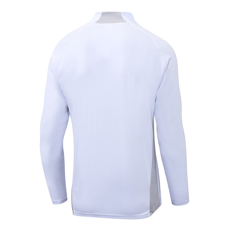 2025-2026 Real Madrid White Grey Half-Pull Training Suit Football Shirt 1:1 Thai Quality Set