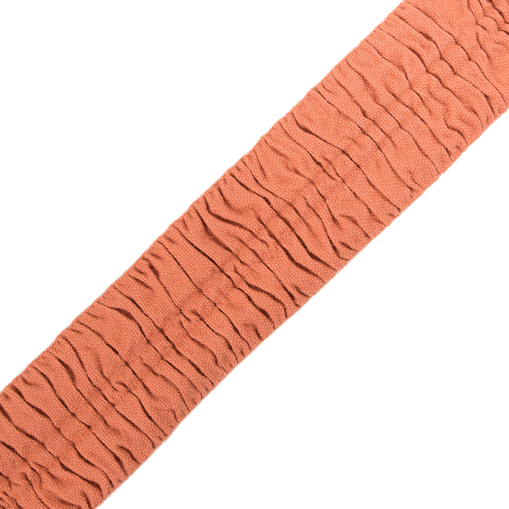Italian Rust Ruched Stretch Wool Trimming - 2.375