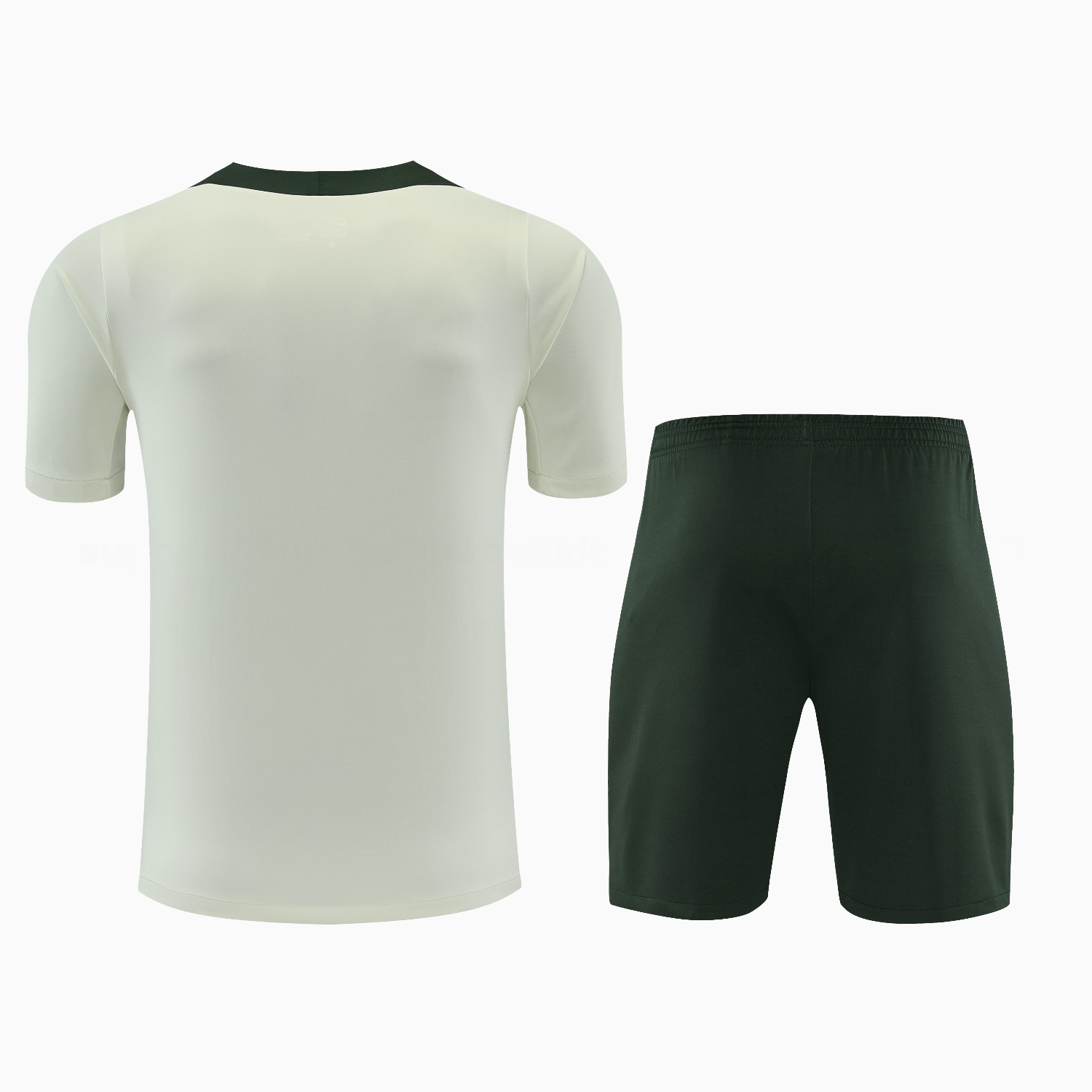 C.H.E.L.S.E.A 25-26 Short-Sleeve Training Set - Light Gray With Dark Green Accents Top & Dark Green Pants - UnitedFutballJersey