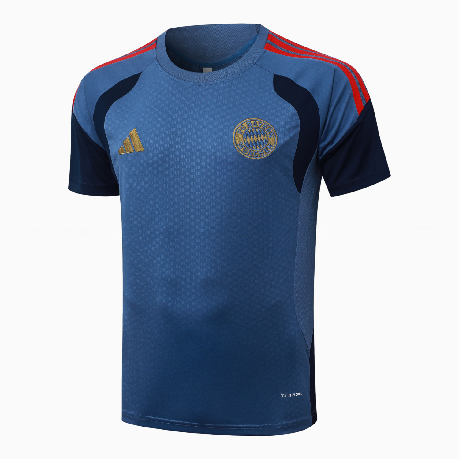 Bayern Munich 26-27 Short-Sleeve Training Set - Grey-Blue Top & Deep Navy Blue Shorts - UnitedFutballJersey
