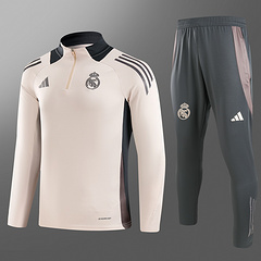 2024/2025 Real Madrid Pink Half-Pull Training Suit Football Shirt 1:1 Thai Quality Set
